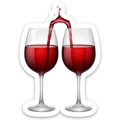 2 red wine glasses are cheered sticker