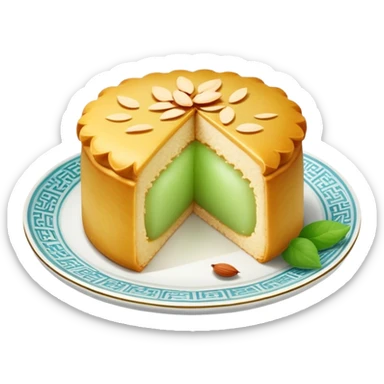 Wife cake (Lou Po Beng), Chinese pastry with winter melon and almond paste filling sticker