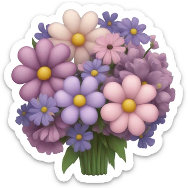 dark pastel flower bouquet sticker