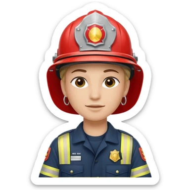 Fireman with earrings 
 sticker