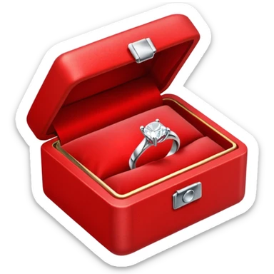 diamond ring in a red box sticker