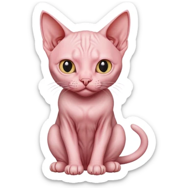 Hairless cat sitting sticker