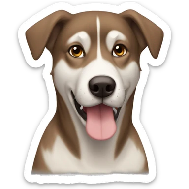 Brown colored Husky and lab mix sticker