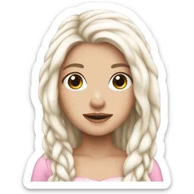 pink princess white skin long hair sticker