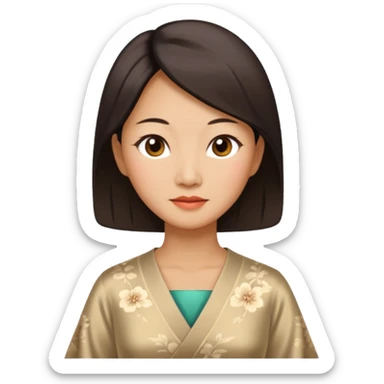 Chinese woman in her fifties. sticker