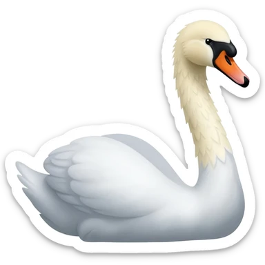 Swan original emohi looking right sticker