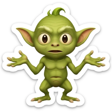 fantasy night goblin shrugging sticker