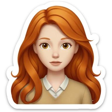i need a female 'writer' with long ginger hair sticker