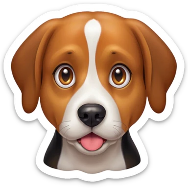Cinematic Comical Beagle Portrait Emoji, Head tilted dramatically with an exaggeratedly shocked or offended expression, featuring a short tri-color coat of white, brown, and black, wide, expressive hazel eyes filled with exaggerated disbelief, Simplified yet hilariously expressive features, highly detailed, glowing with a slightly sassy glow, high shine, dramatic yet playful, stylized with an air of attitude, bright and endearing, soft glowing outline, capturing the essence of a sassy and over-the-top pup, so meme-worthy it feels like it could side-eye its way into internet fame instantly! sticker