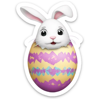 easter egg with a bunny all in Easter theme sticker