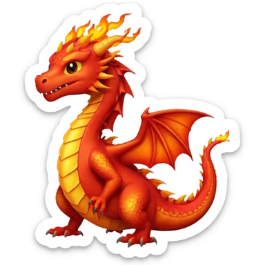 A cute small fire dragon sticker