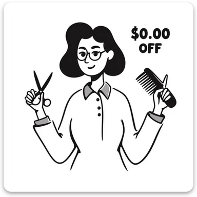 hair salon marketing flyer style, special promotion sticker