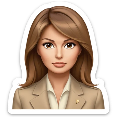 Melania Trump former First Lady with elegant style and light brown hair sticker
