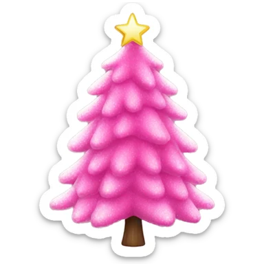 Pink Christmas tree sticker