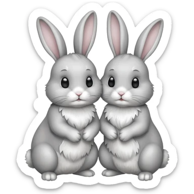 two rabbits colllobrating sticker