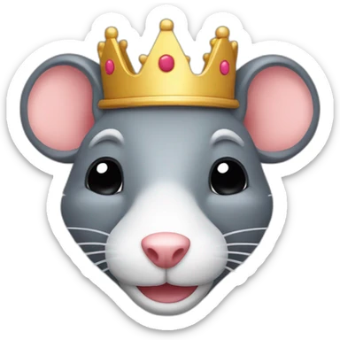 Rat sale avec une couronne sticker