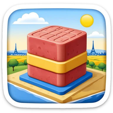  spam meat mondrian style paris landscape  sticker