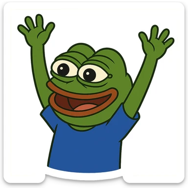 pepe the frog celebrating sticker