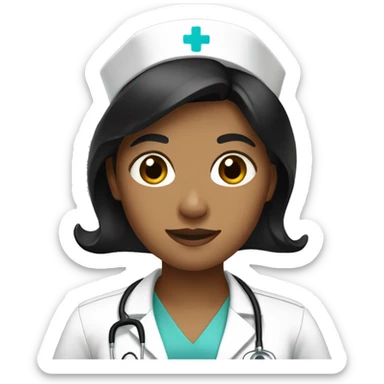 Light brown nurse with black hair sticker