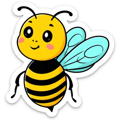 cartoon sticker style bee sticker