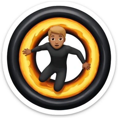 Man in black hole sticker