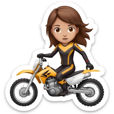Girl with brown hair dirtbike crash  sticker