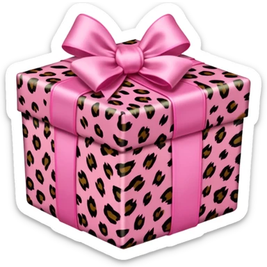 pink leopard print present sticker