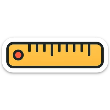 Add color to the ruler icon, keeping it simple and clear with lineal color and black outlines. sticker