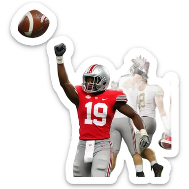 Ohio state football player beating notre dame sticker
