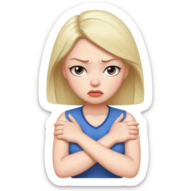 frustrated with arms crossed and pouty face  sticker
