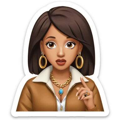 Cardi b rapping sticker