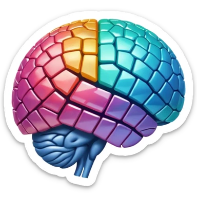 un cerveau comme une boule disco sticker