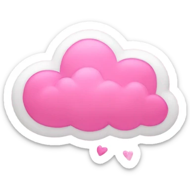 Thoughts cloud emoji with pink heats sticker