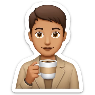 the person who is bring the cup of coffee sticker