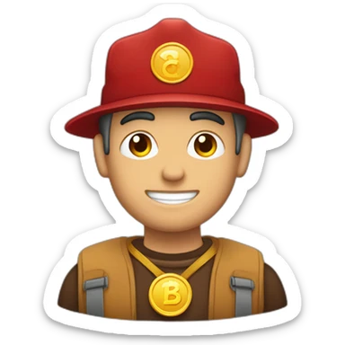 Hombre con medalla colgando sin gorro sticker
