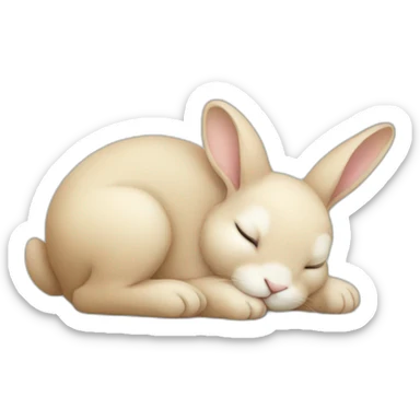baby rabbit sleeping sticker
