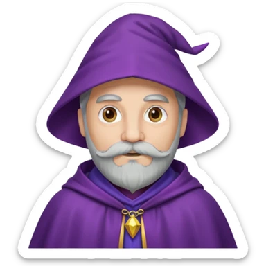wizard with mustache, purple cloack sticker