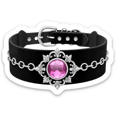 BLACKPINK-inspired gothic choker , no hearts, black and pink, cute, remove background sticker