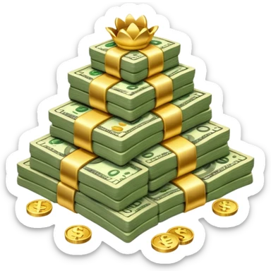 money in a glitter $  sticker