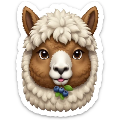 Alpaca eating blueberries  sticker