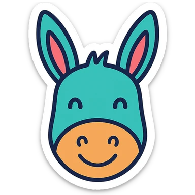 happy donkey head sticker