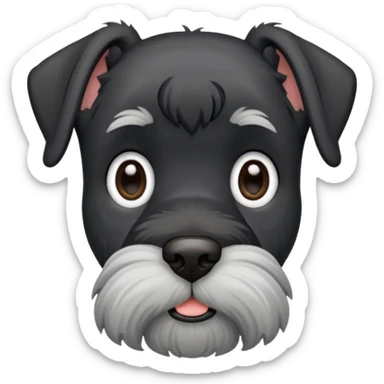 Black schnauzer with cropped ears and cropped tail sticker