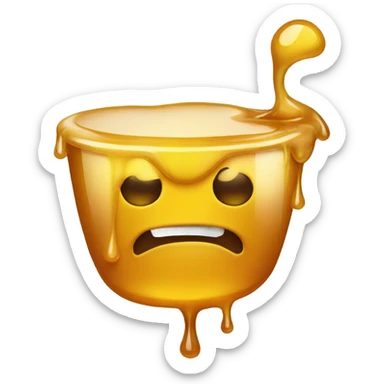 honey oozing out of mouth while drooling sticker