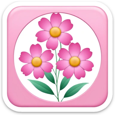 Polaroid photo of pink flowers sticker