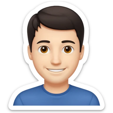 White sexy man emoji with short dark hair sticker