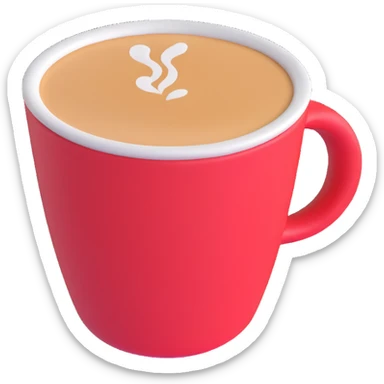 friendly smooth detailed coffee cup 3D emoji style sticker