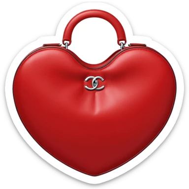 chanel heart red color bag sticker