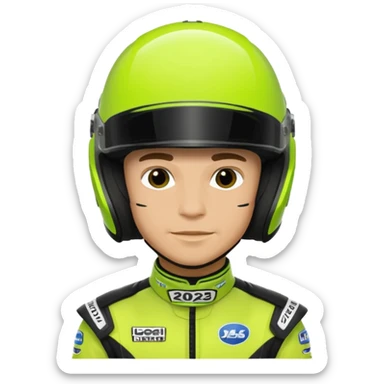 lando norris’ neon green and black 2025 helmet  sticker