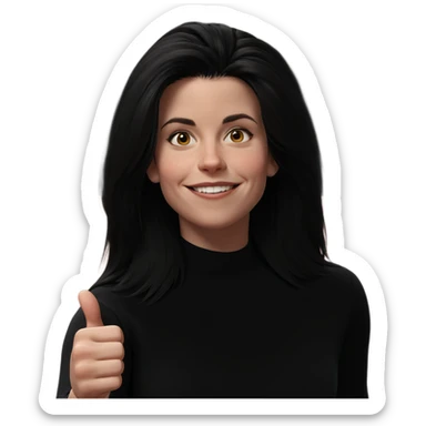 happy girl giving thumbs up sticker