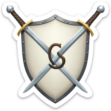 crossed swords  shield and cs on the shield   sticker